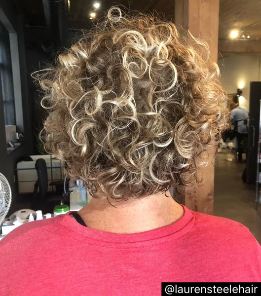 Layered Blonde Curly Bob for Maximum Bounce