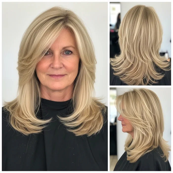 Layered Blonde Hair For Women Over 60