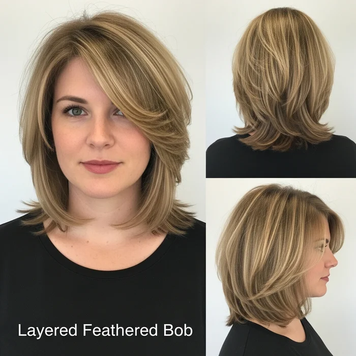 Layered Feathered Bob