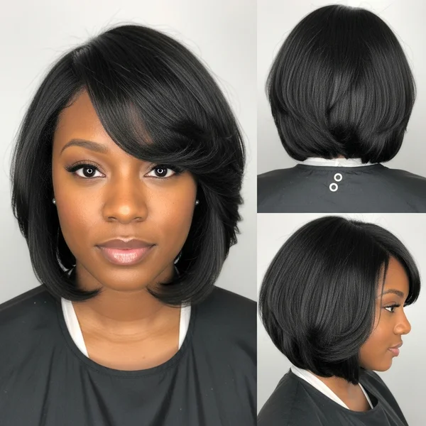 Layered Short Bob For Black Women