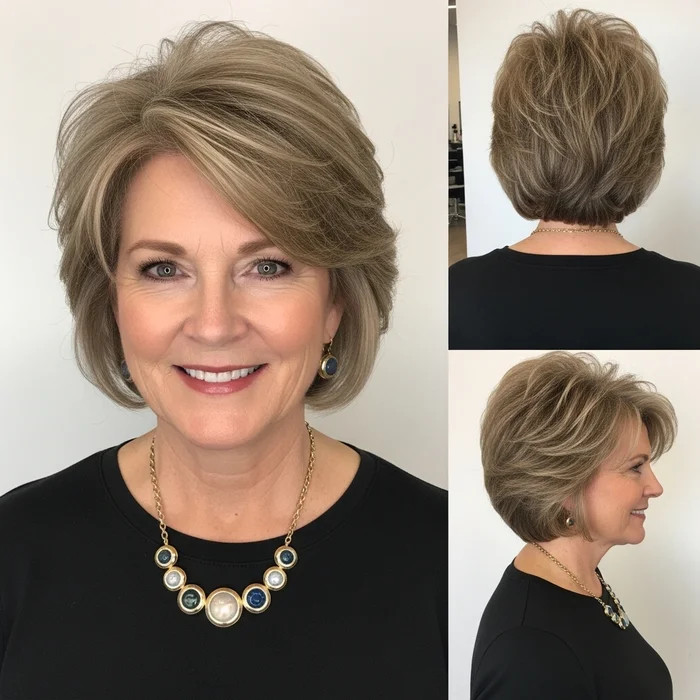 Lifted Textured Wedge For Hairstyle