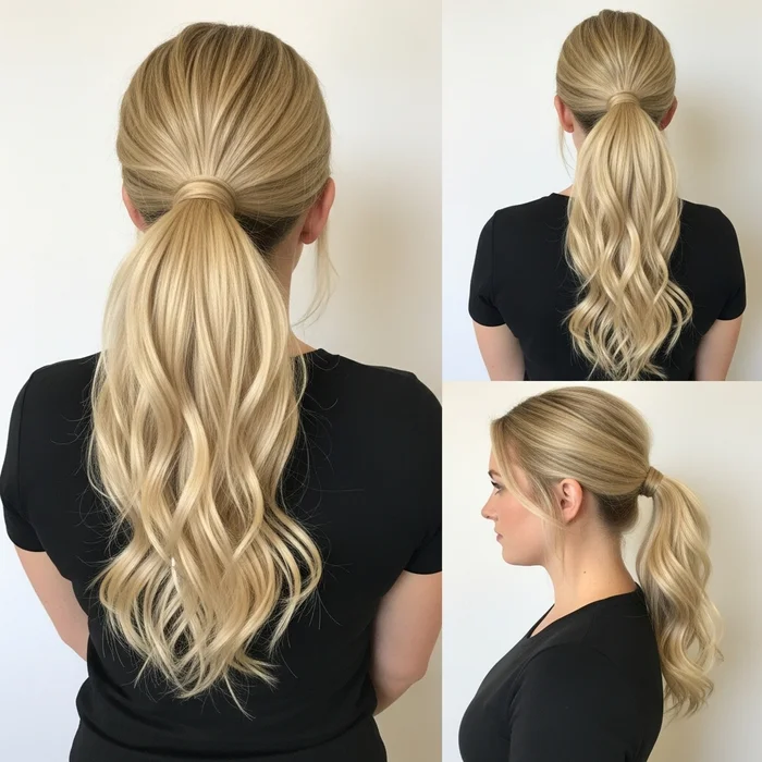 Light Blonde Wavy Long Ponytail