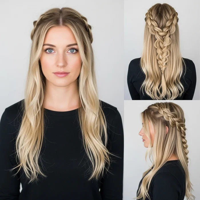 Long Blonde Braided Hairstyles