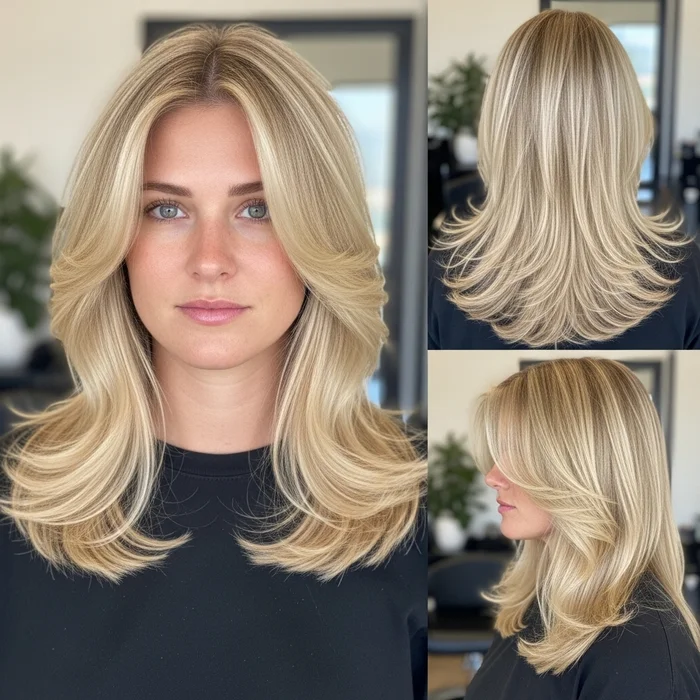 Long Blonde Hair With Face Framing Layers