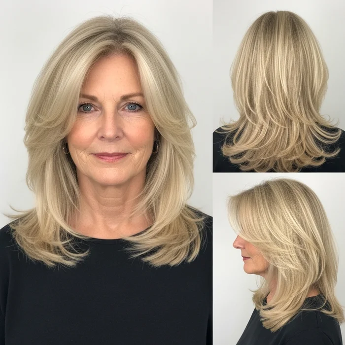 Long Blonde Wispy Hair For Women Over 60