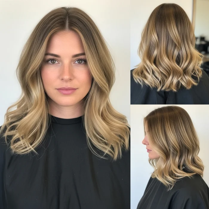 Long Blunt Wavy Layered Bob