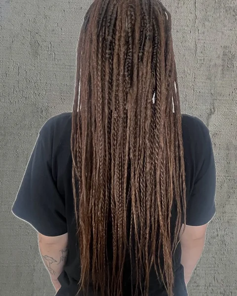 Long Bohemian Twists with Natural Brown Tones
