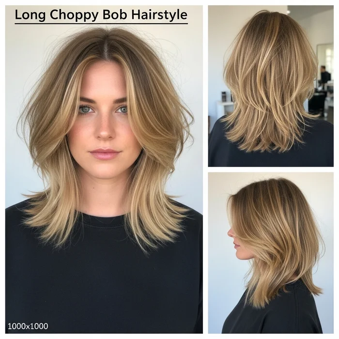 Long Choppy Bob Hairstyle
