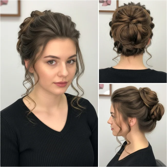 Long Curly Hair Bun Hairstyles