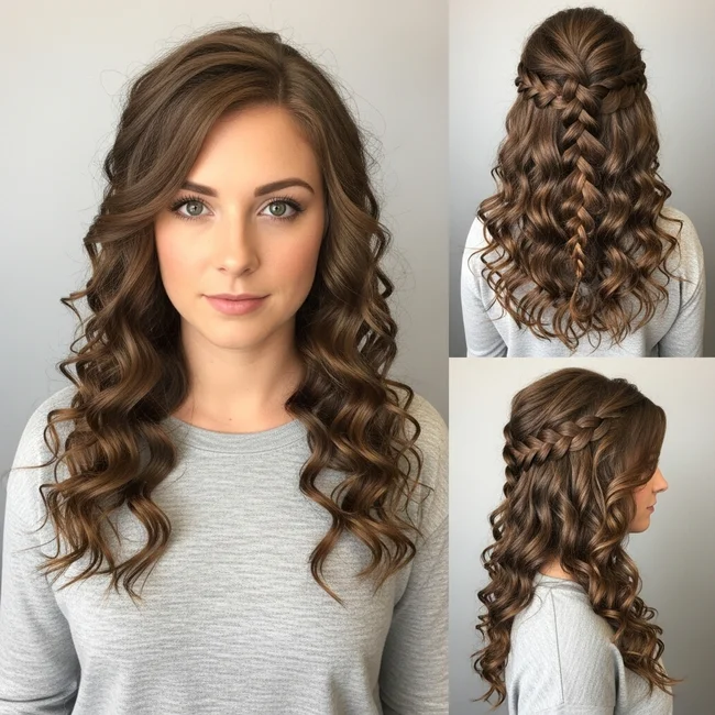 Long Curly Hairstyles With Braids