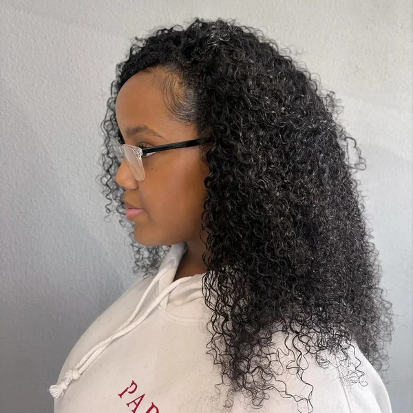 Long Dark Defined Ringlets with Natural Volume
