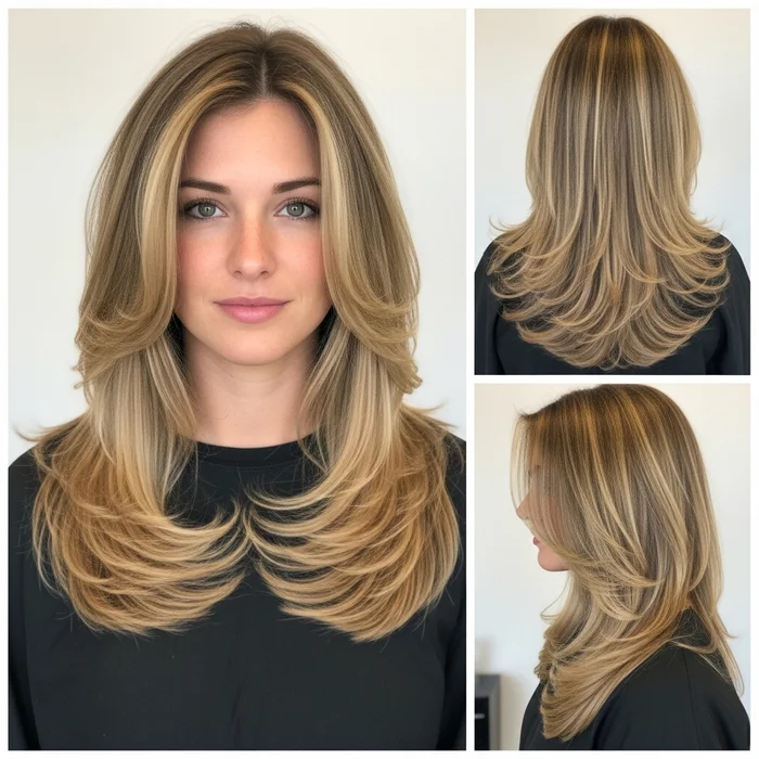 Long Honey Blonde Layers