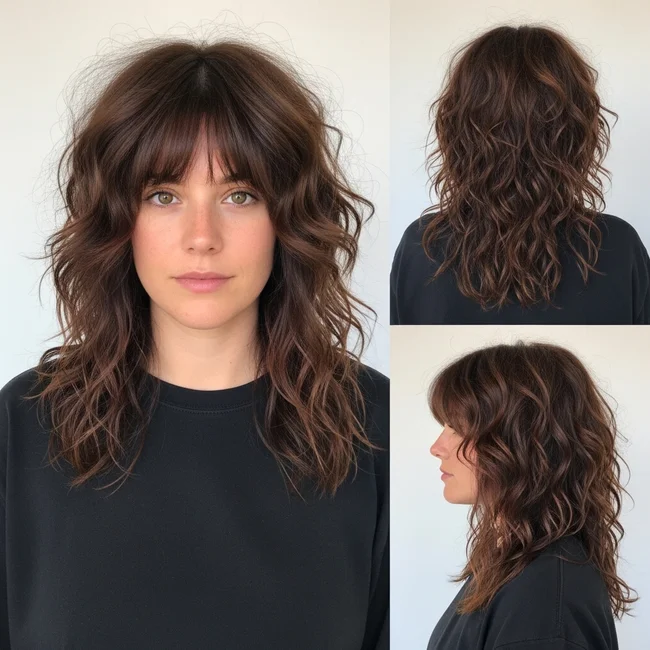Long Shag Curly Hairstyles