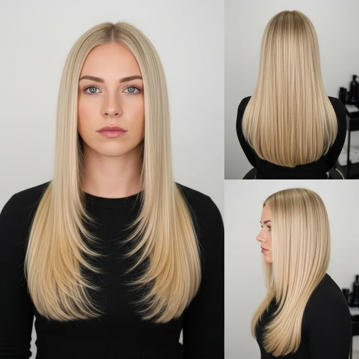 Long Straight Buttery Blonde Hair