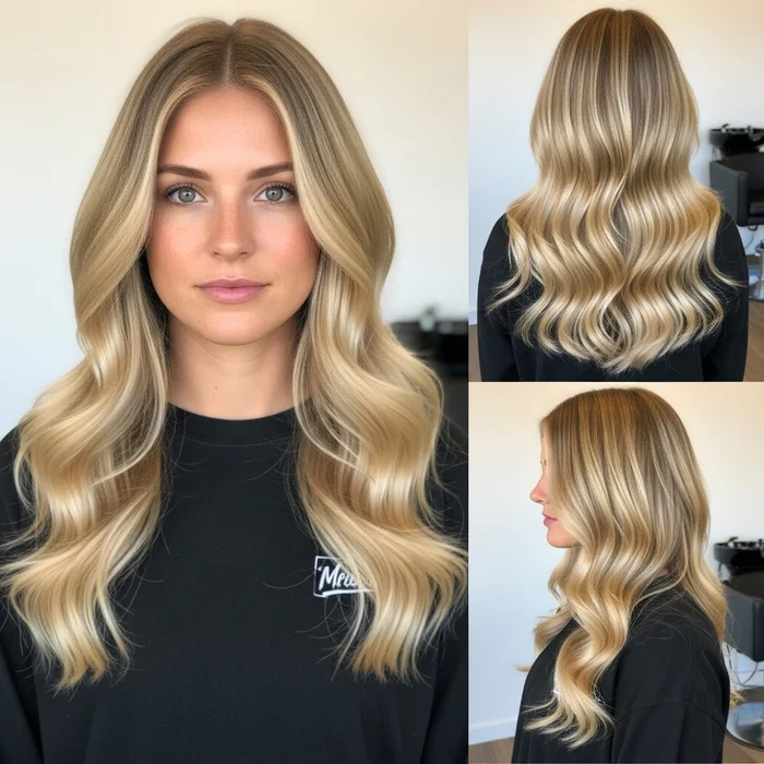 Long Warm Creamy Vanilla Blonde Sculpted Waves