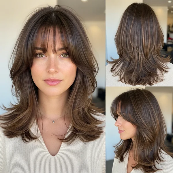 Medium Length Curtain Bangs