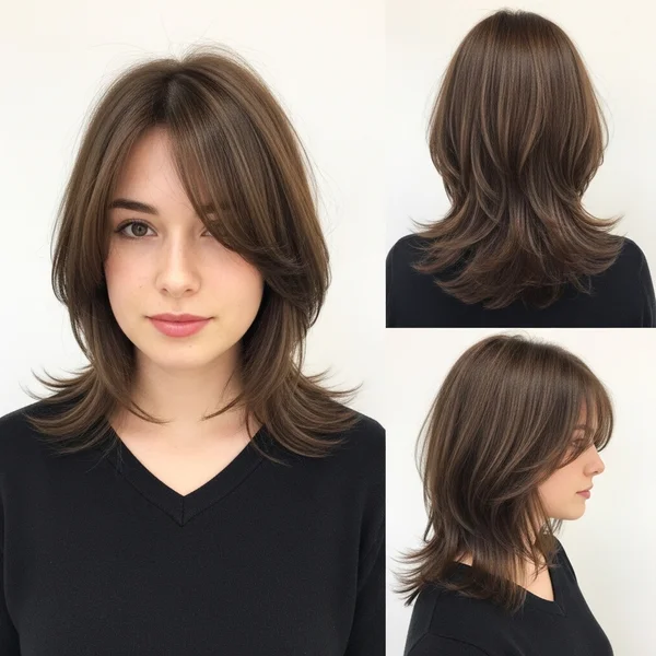 Medium-Length Side Bang Hairstyle