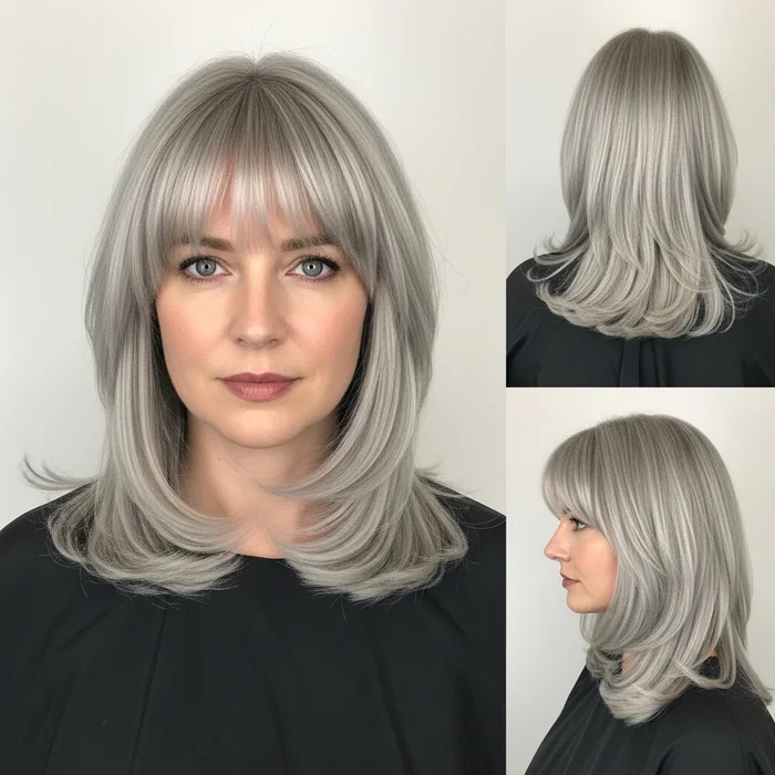 Medium-Length Silver Flipped Ends