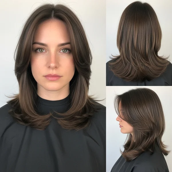 Medium Length Straight Long Layered Haircut For Thick Hair