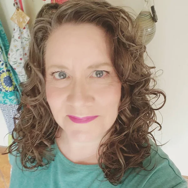 Medium Natural Curls with Gorgeous Gray Highlights