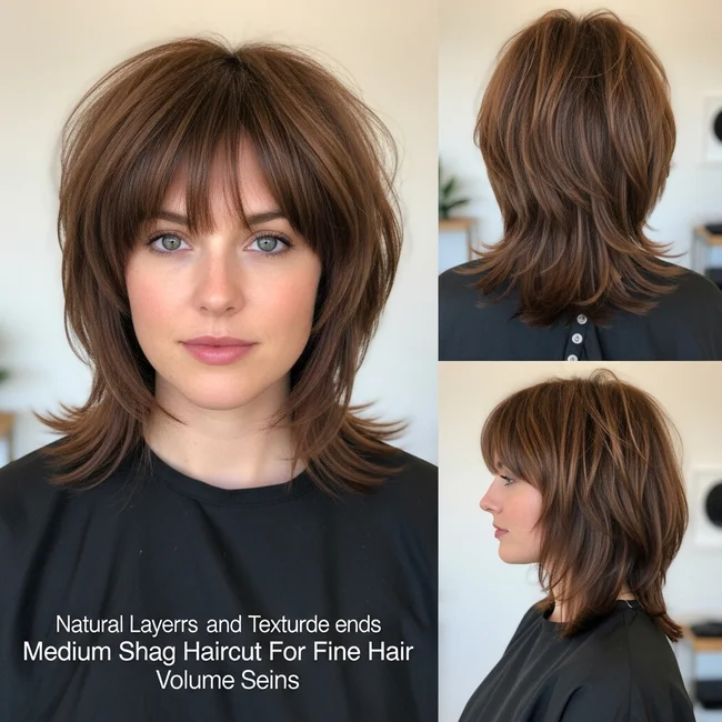 Medium Shag Haircut For Fine Hair