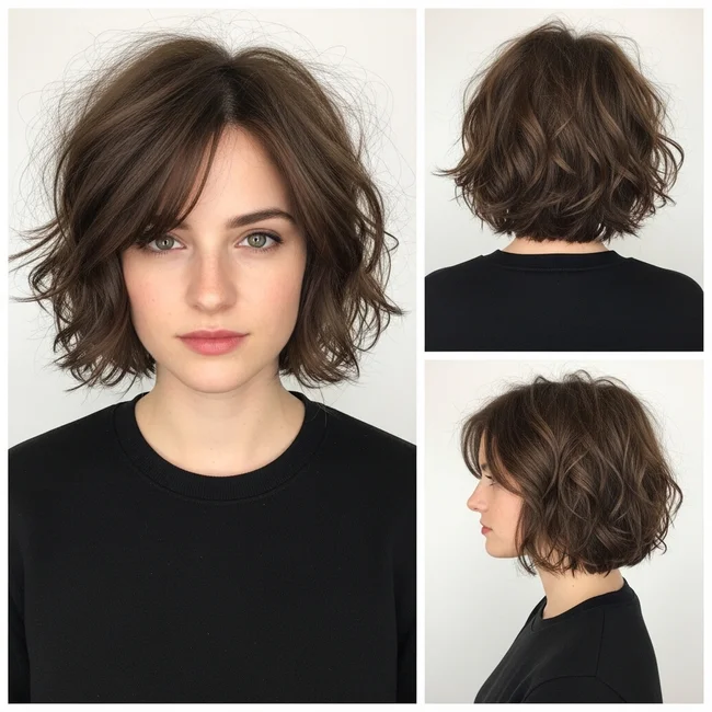 Messy Short Wavy Hairstyle For Women
