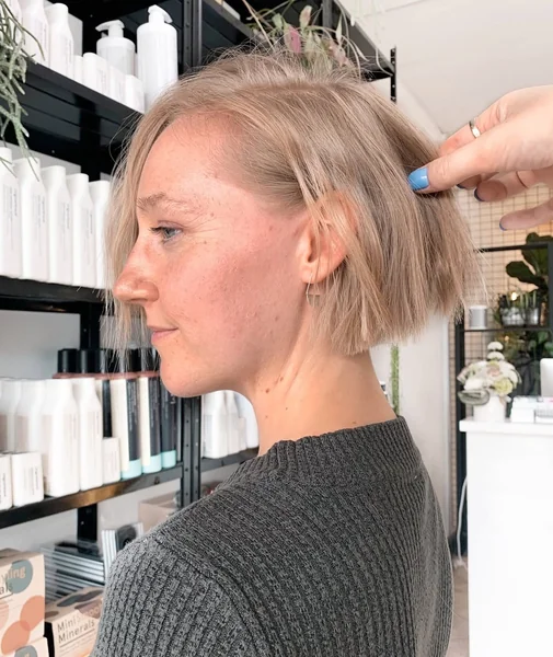 Minimalist Blonde Bob with Hidden Layers