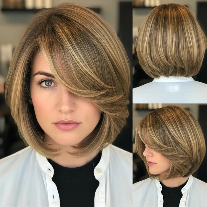 Old Money Bob With Long Side Bangs And Soft Texture
