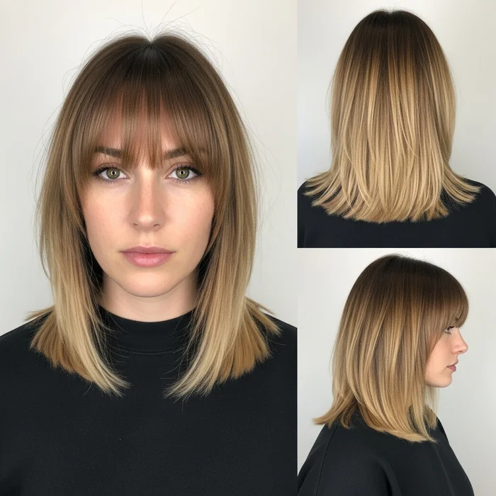 Ombre Long Bob with Bangs