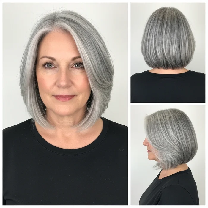 Ombre Salt and Pepper Bob