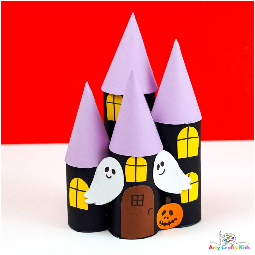 Paper Roll Halloween Haunted House Craft - Arty Crafty Kids