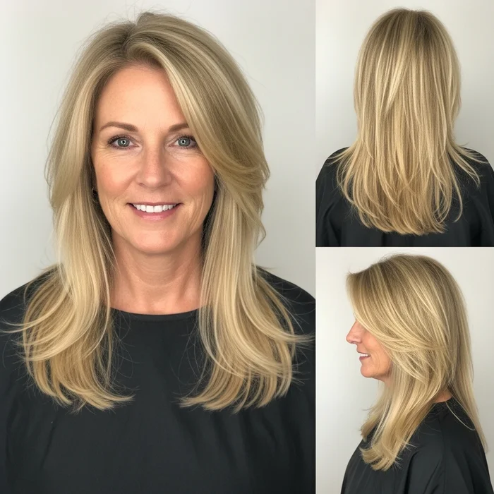 Piecey Long Blonde Hair For Women Over 60