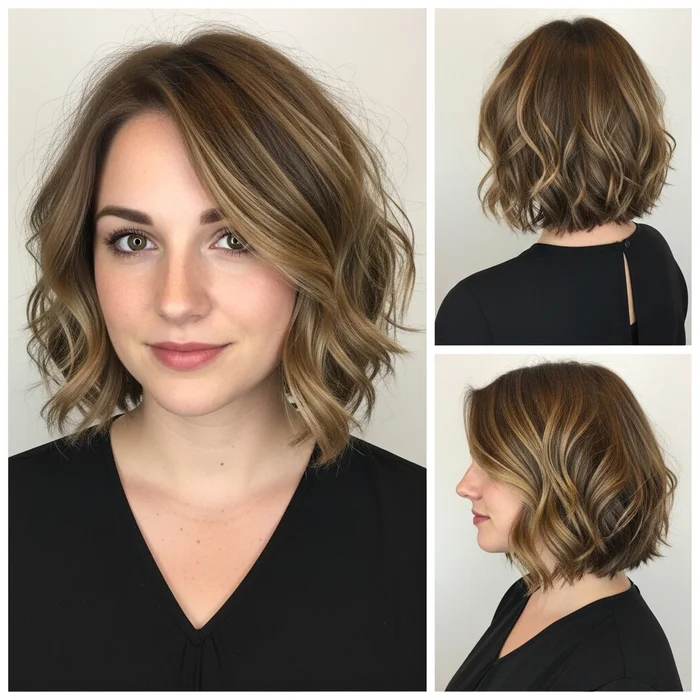Piecey Wavy Angled Bob