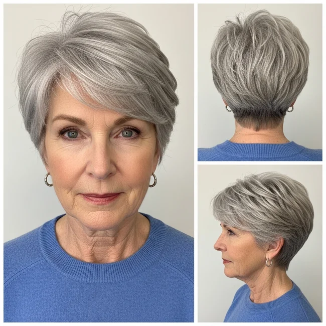 Pixie Haircut Fine Hair Older Women