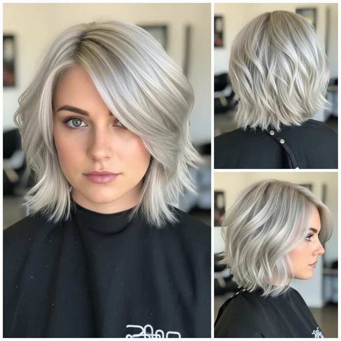 Platinum-Blonde Choppy Bob