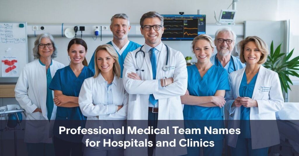 A creative list of professional medical teams in hospitals and clinics, showcasing teamwork and expertise.