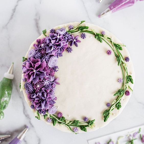 Purple Floral Cake