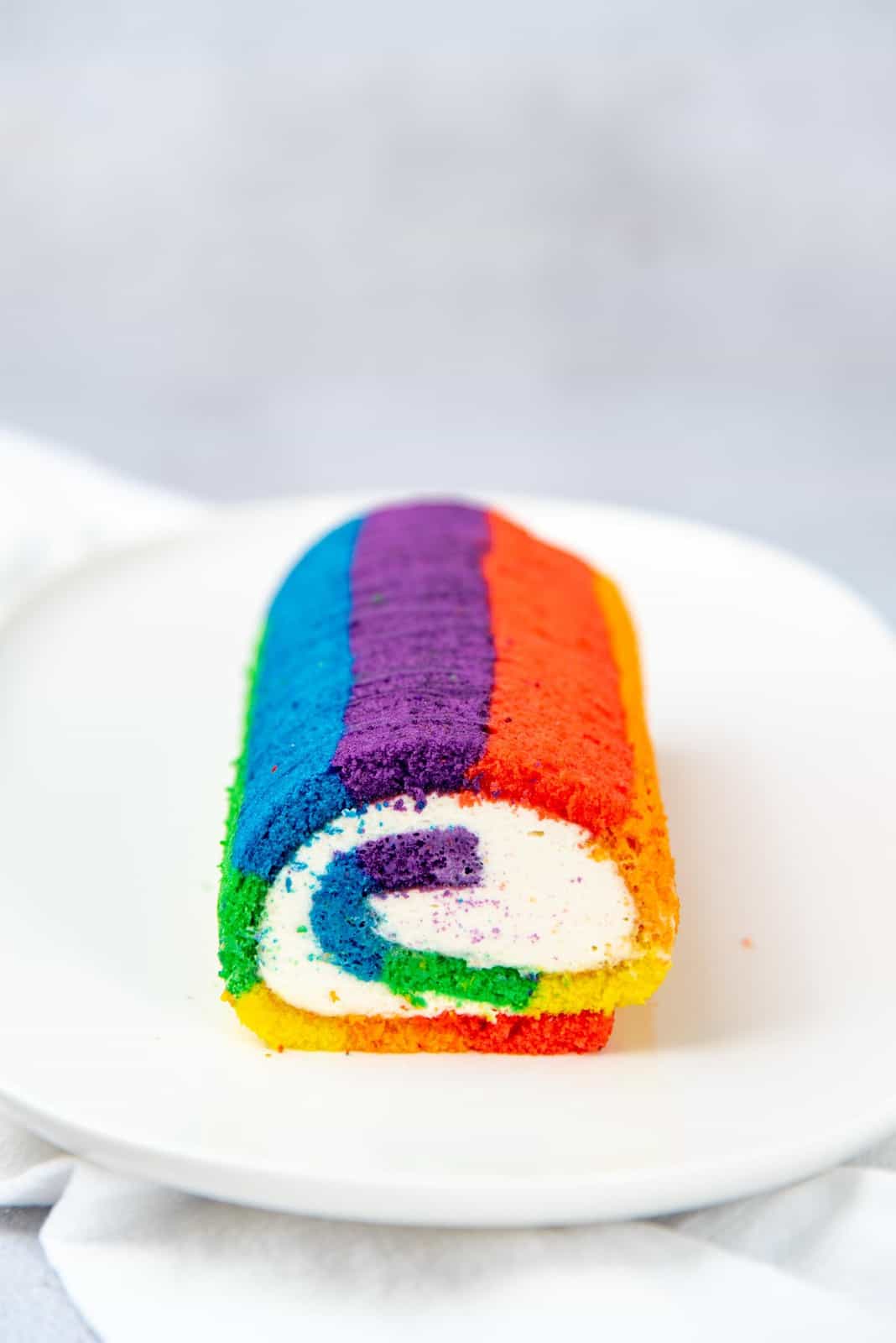 Rainbow Swiss Roll Cake Recipe - The Flavor Bender