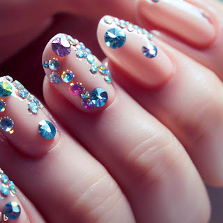 Rhinestone nail art design Rhinestone nail art design