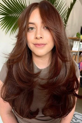 Rich Auburn Layers with Glossy Volume