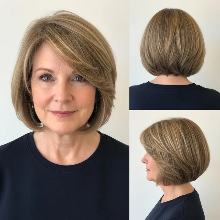 Rounded Bob with Face-Framing Layers