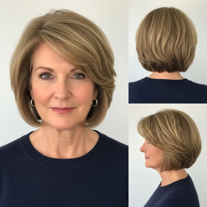 Rounded Wedge Bob for Hairstyle