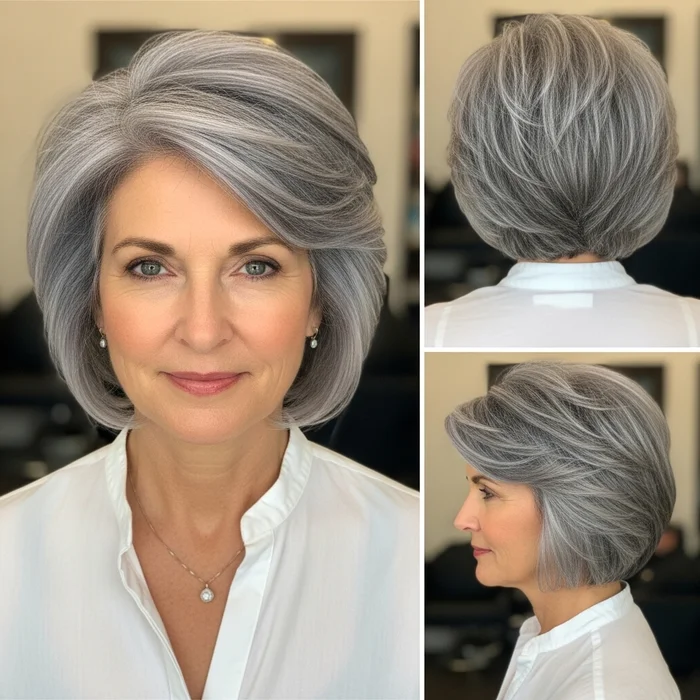 Salt and Pepper Wedge Haircut