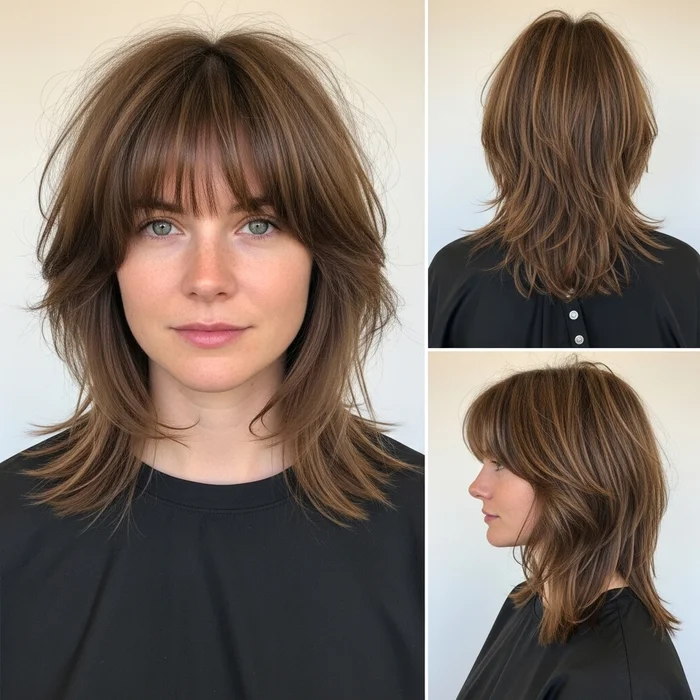 Shaggy Feathered Layers With Wispy Bangs