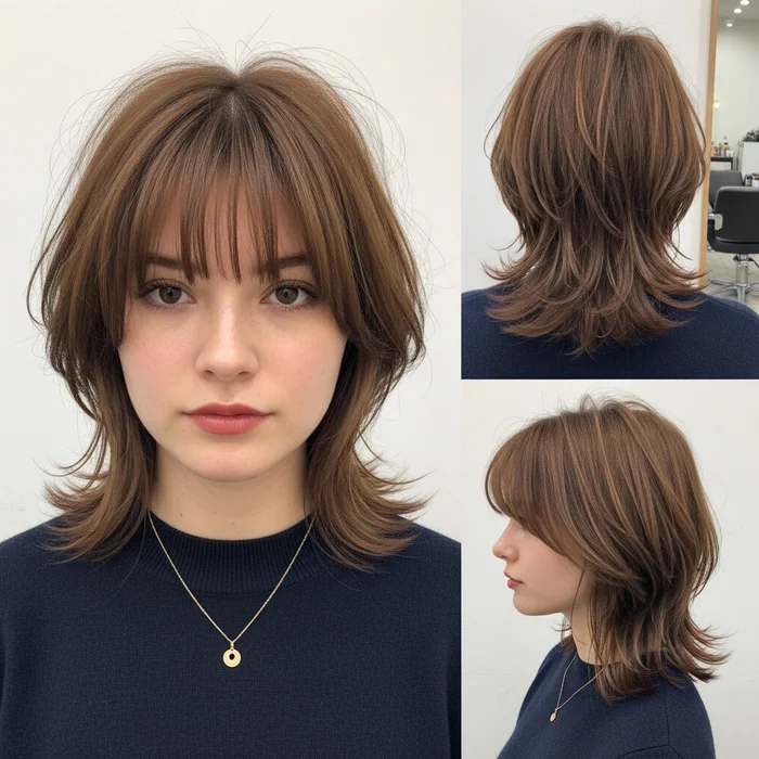 Shaggy Layered Bob with Bangs