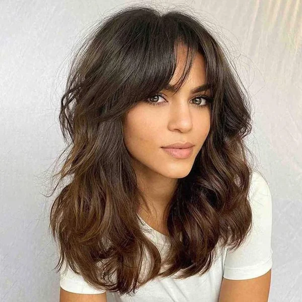 Shaggy Medium Waves with Full Curtain Fringe