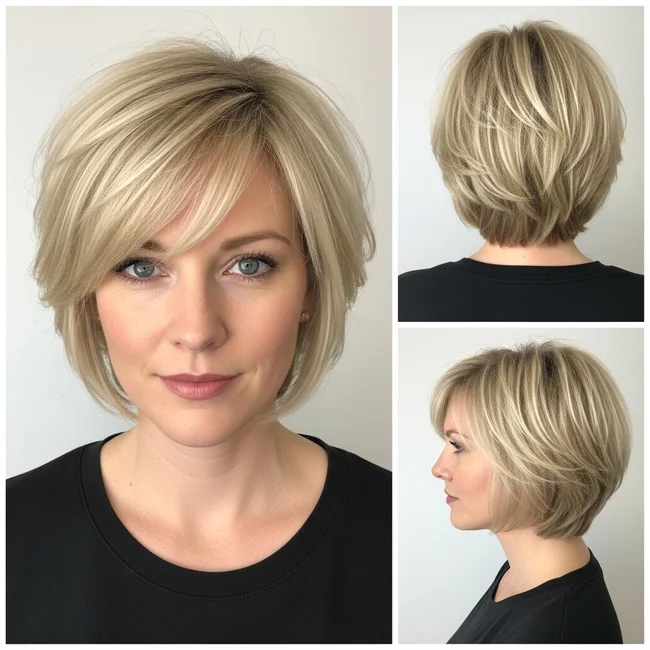 Short Blonde Shag Hairstyle