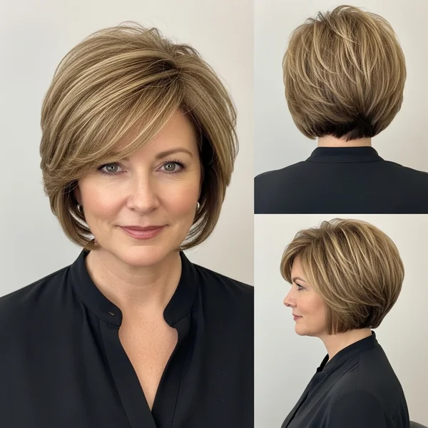 Short Bob Hairstyles For Thick Hair Round Faces