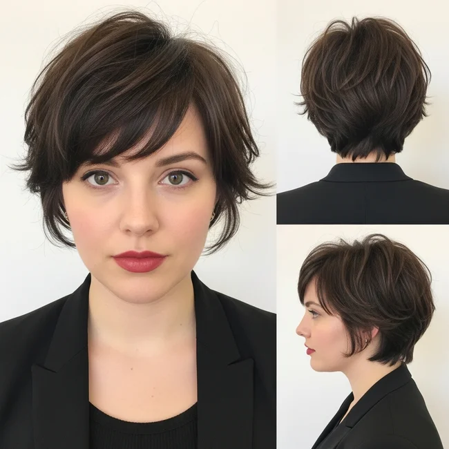 Short Choppy Haircut For Chubby Face