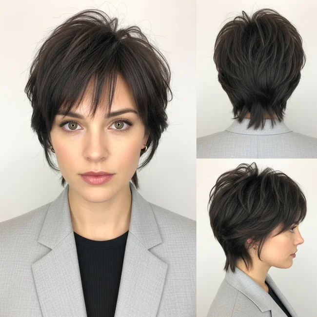 Short Choppy Haircut for Round Face